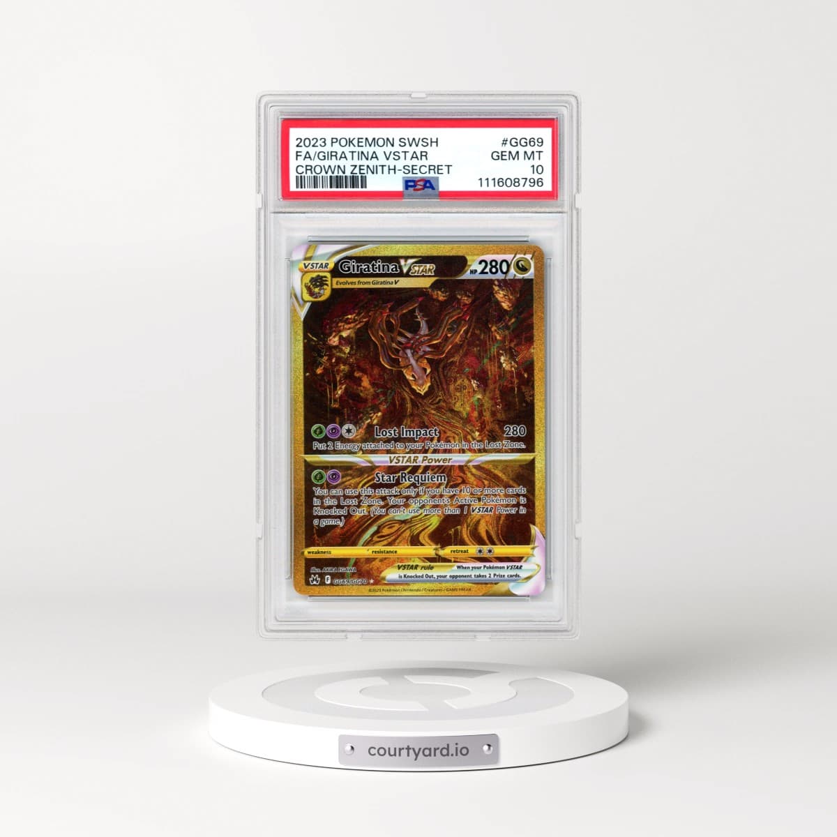 2023 Pokémon Sword and Shield Crown Zenith #GG69 Giratina Vstar - Full Art Secret (PSA 10 GEM MINT)