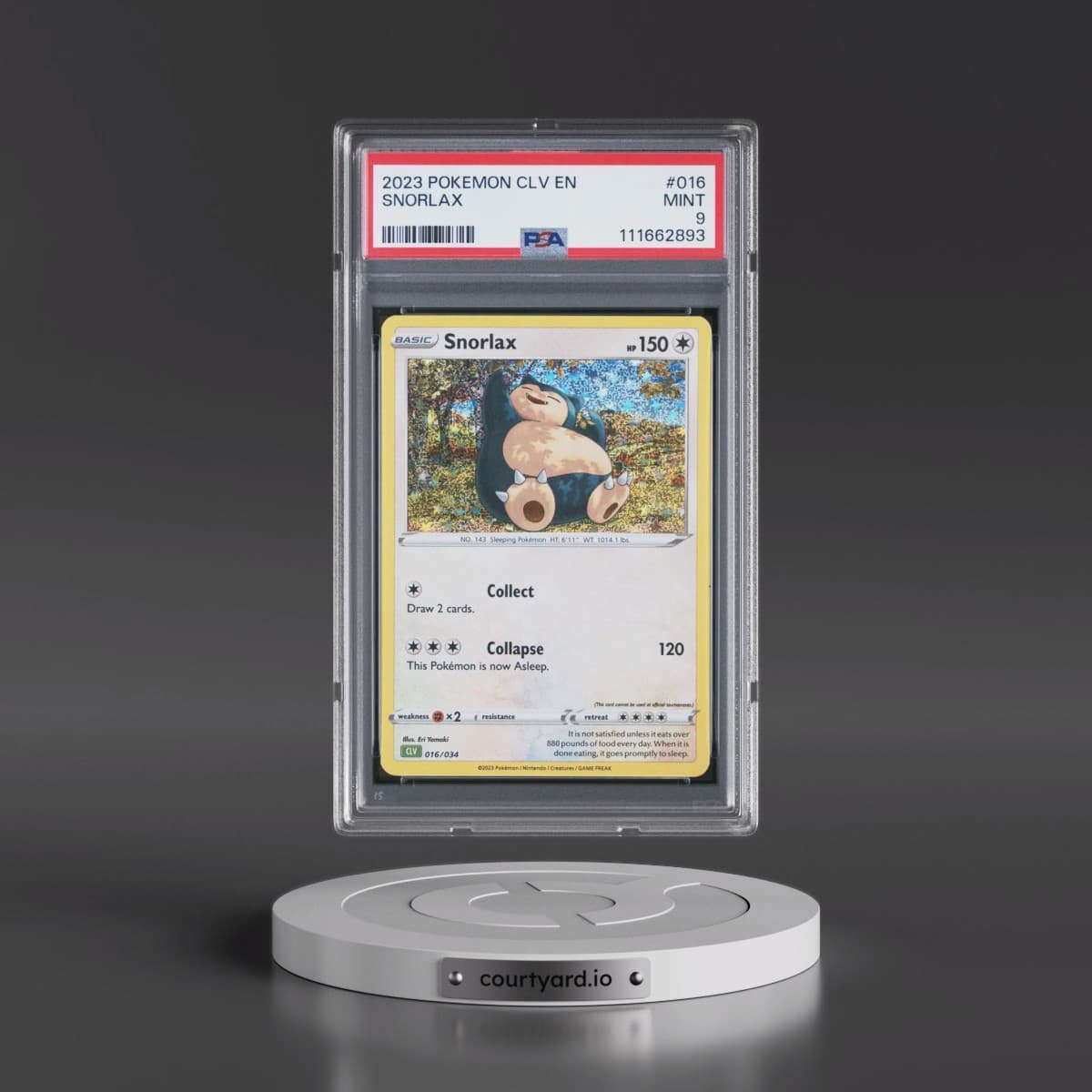 2023 Pokémon CLV-Trading Card Game Classic Venusaur & Lugia EX Deck #016 Snorlax (PSA 9 MINT)