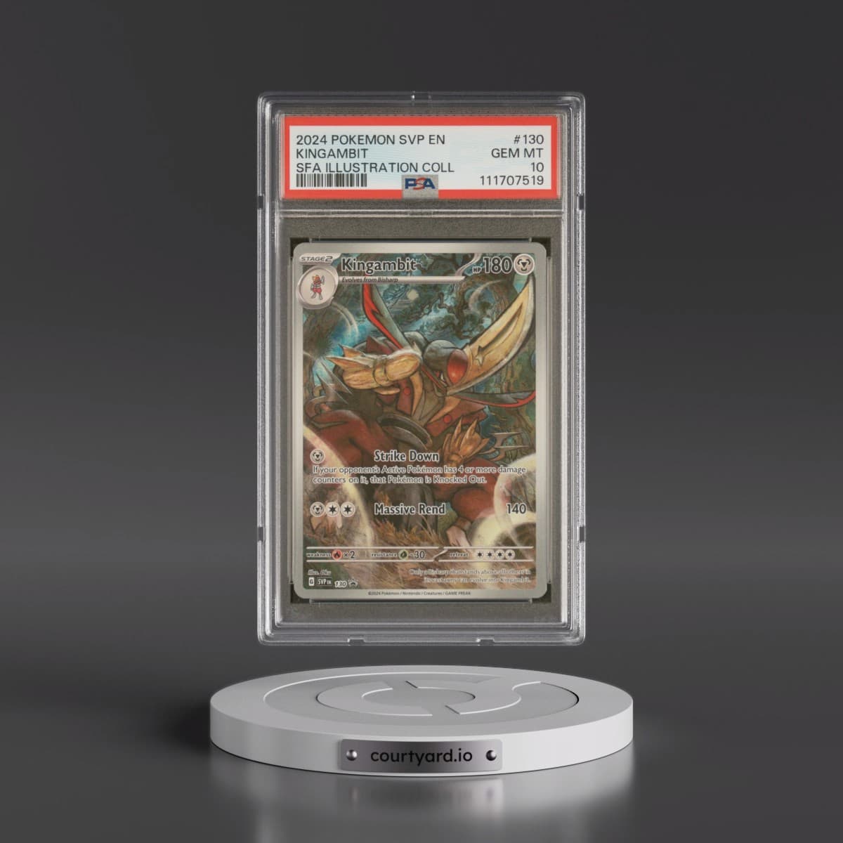 2024 Pokémon Svp EN-SV Black Star Promo #130 Kingambit - Shrouded Fable Illustration Collection (PSA 10 GEM MINT)