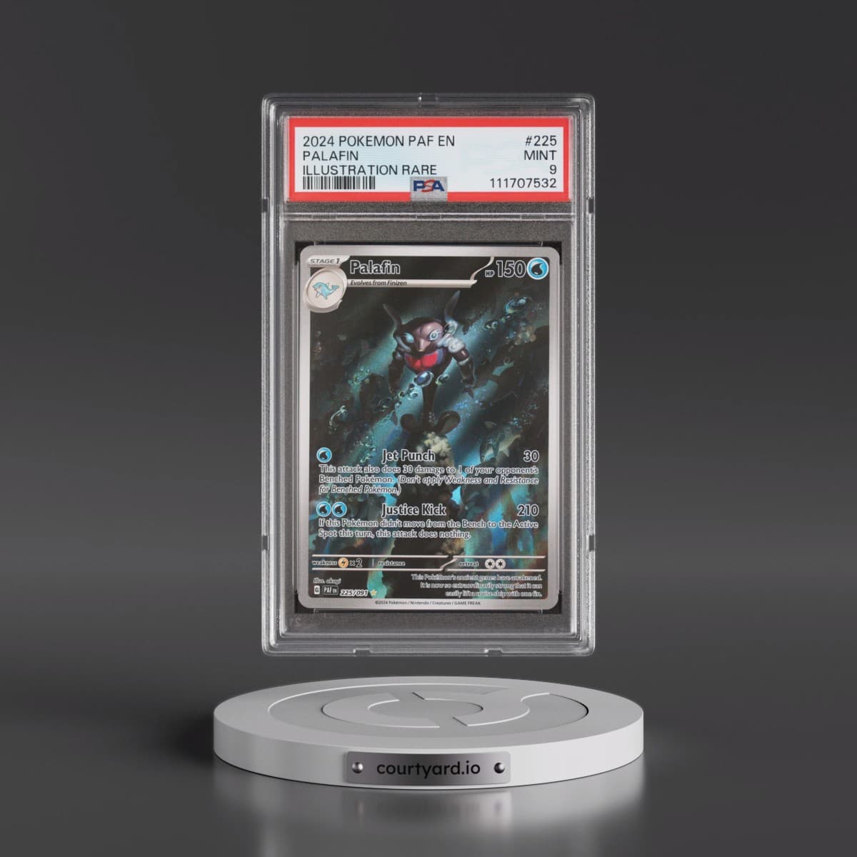 2024 Pokémon Paf EN-Paldean Fates #225 Palafin - Illustration Rare (PSA 9 MINT)
