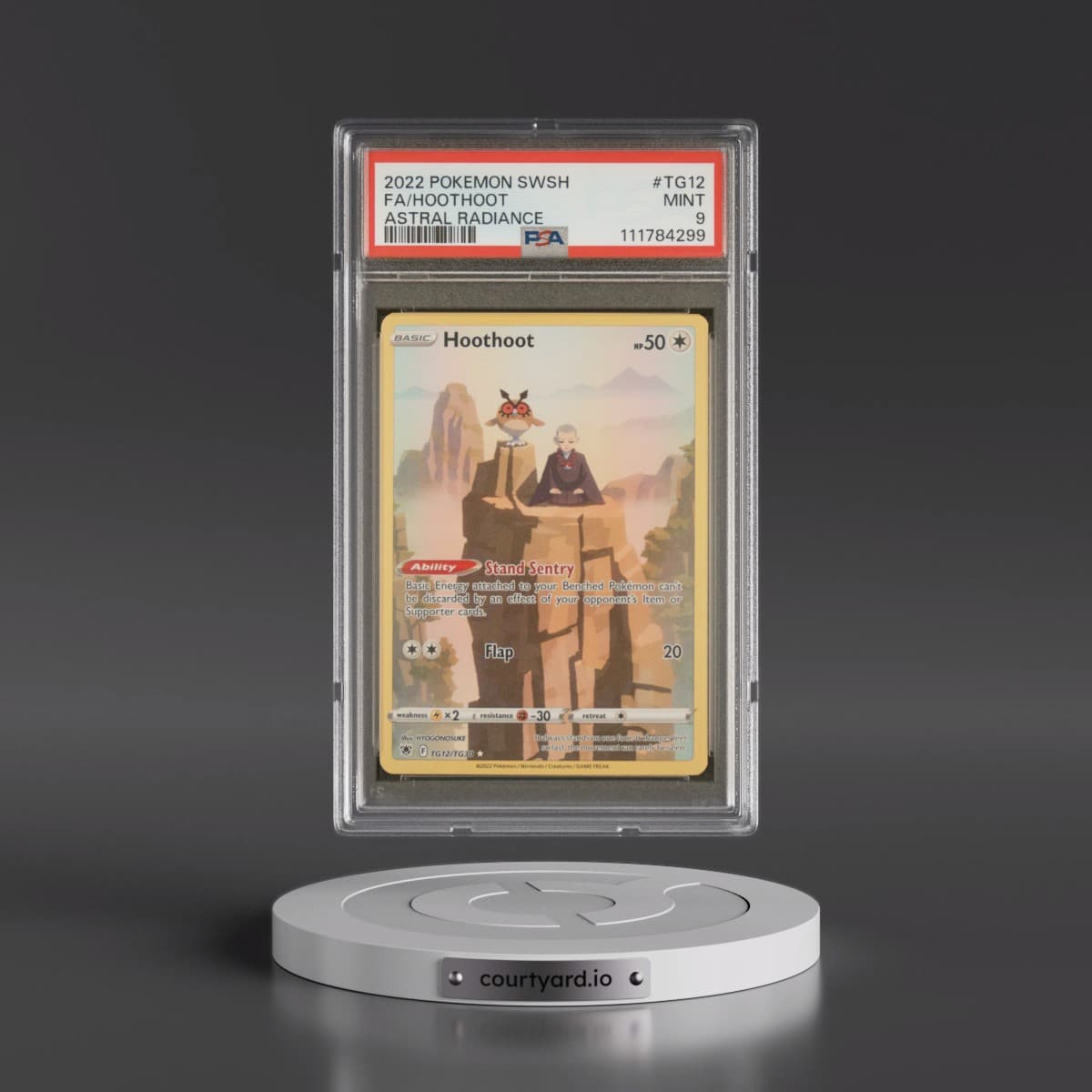 2022 Pokémon Sword & Shield Astral Radiance #TG12 Hoothoot - Full Art (PSA 9 MINT)