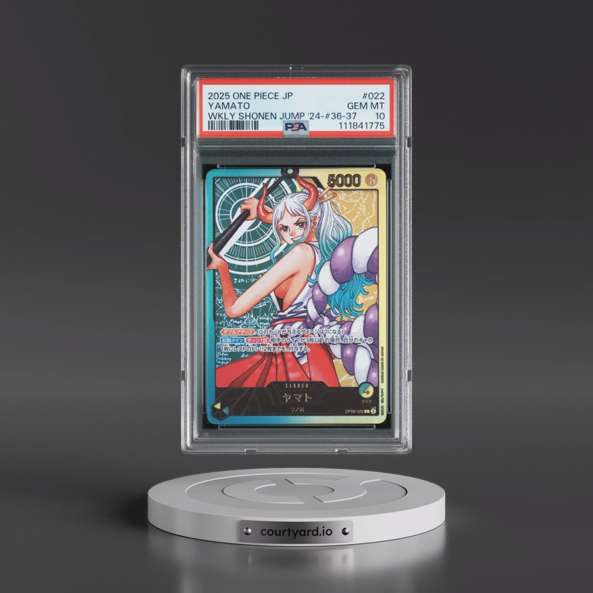 2025 One Piece Japanese Promos #022 Yamato - Weekly Shonen Jump 2024-Issue 36-37 (PSA 10 GEM MINT)