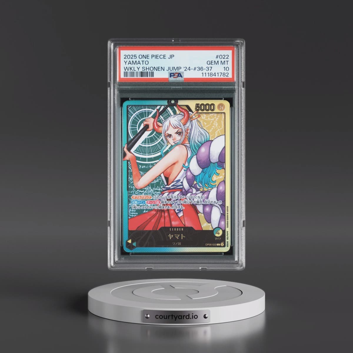 2025 One Piece Japanese Promos #022 Yamato - Weekly Shonen Jump 2024-Issue 36-37 (PSA 10 GEM MINT)