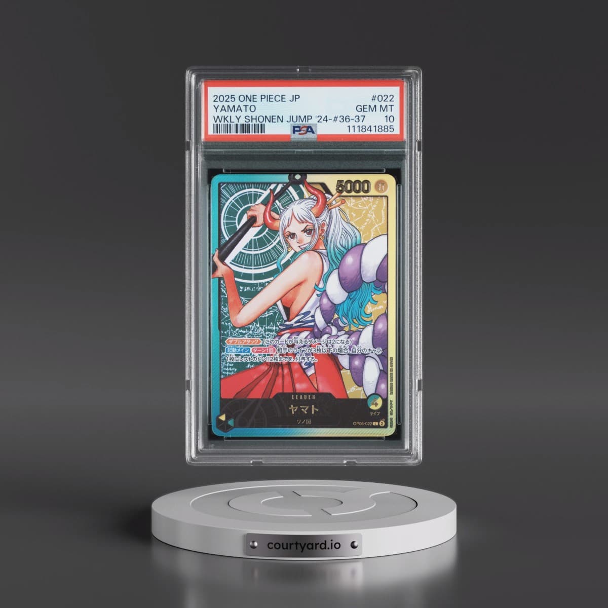 2025 One Piece Japanese Promos #022 Yamato - Weekly Shonen Jump 2024-Issue 36-37 (PSA 10 GEM MINT)