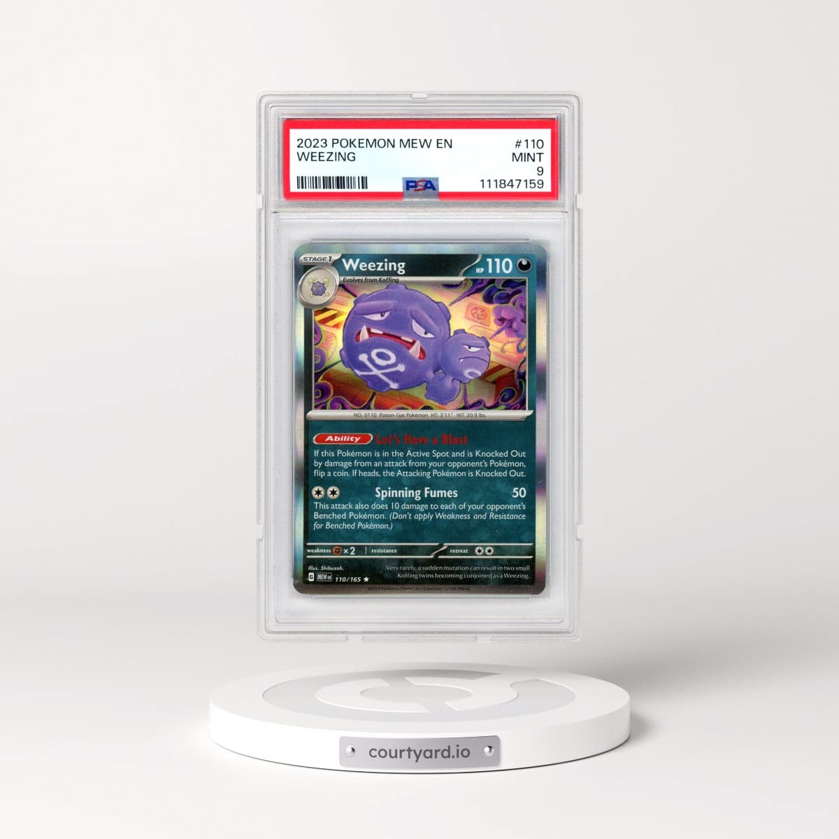2023 Pokémon Mew EN-151 #110 Weezing (PSA 9 MINT)