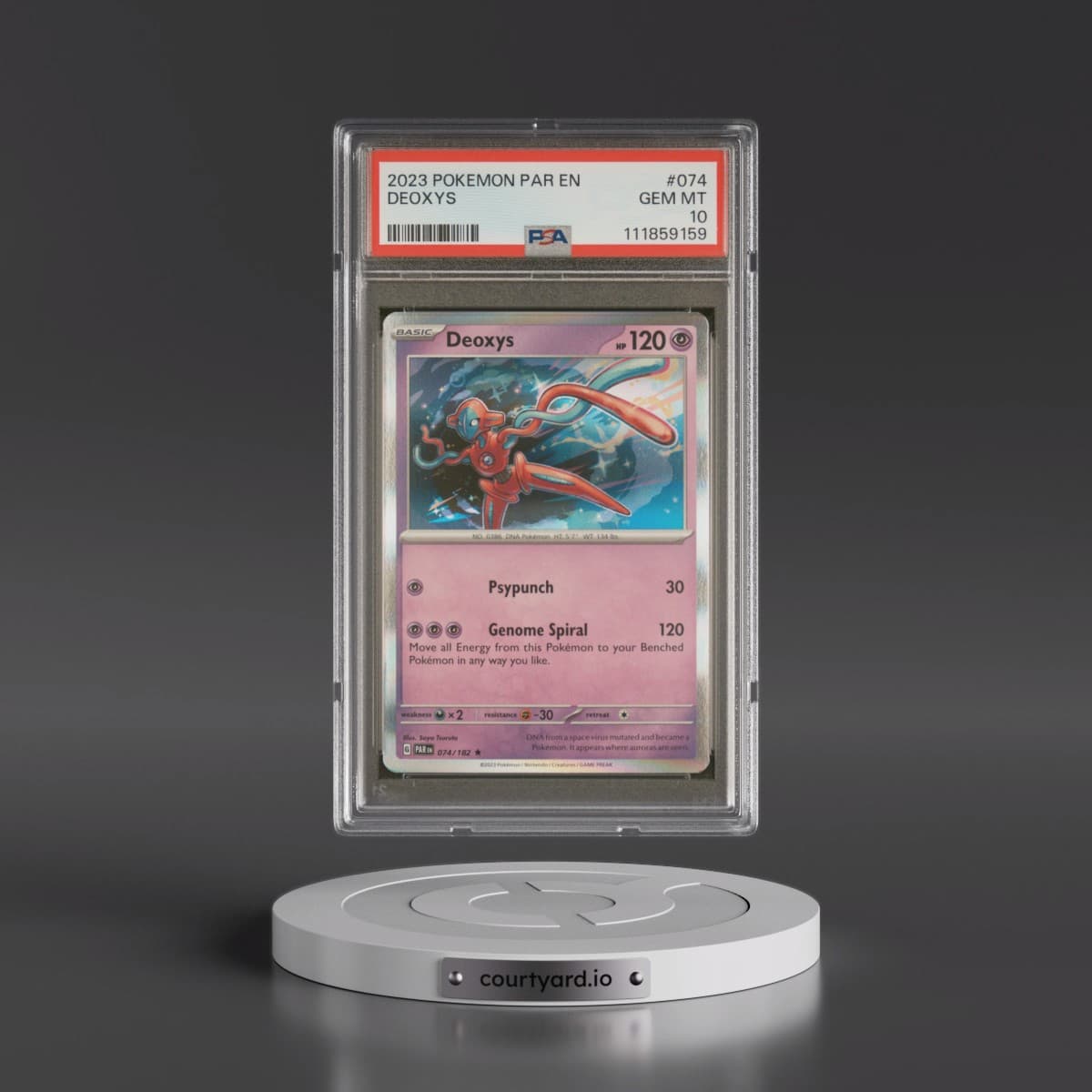 2023 Pokémon Par EN-Paradox Rift #074 Deoxys (PSA 10 GEM MINT)