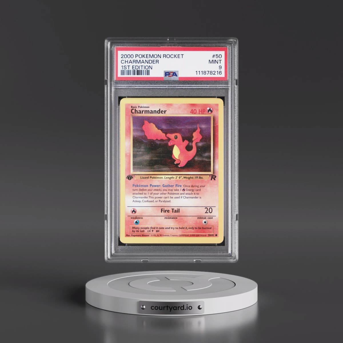 2000 Pokémon Rocket #50 Charmander - 1st Edition (PSA 9 MINT)