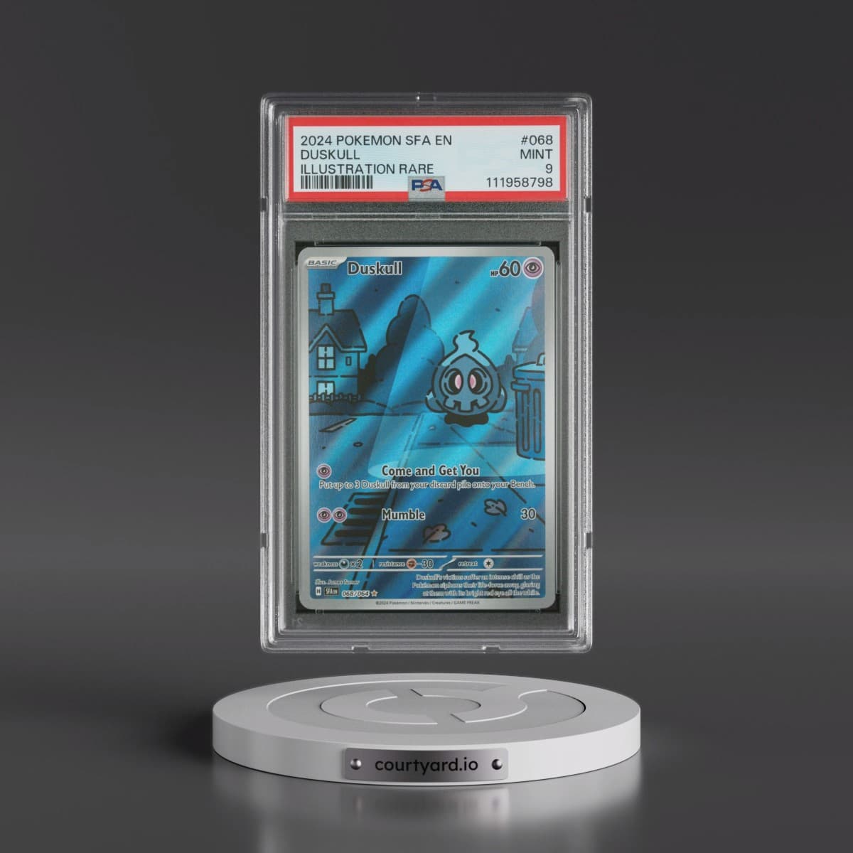 2024 Pokémon Sfa EN-Shrouded Fable #068 Duskull - Illustration Rare (PSA 9 MINT)