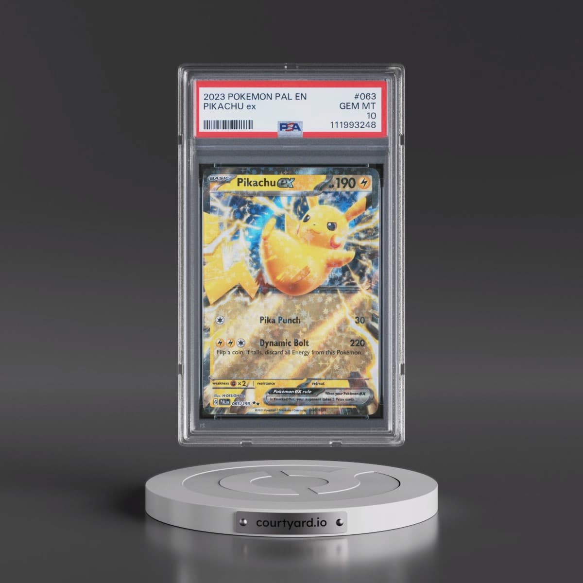 2023 Pokémon Pal EN-Paldea Evolved #063 Pikachu EX - Holo (PSA 10 GEM MINT)