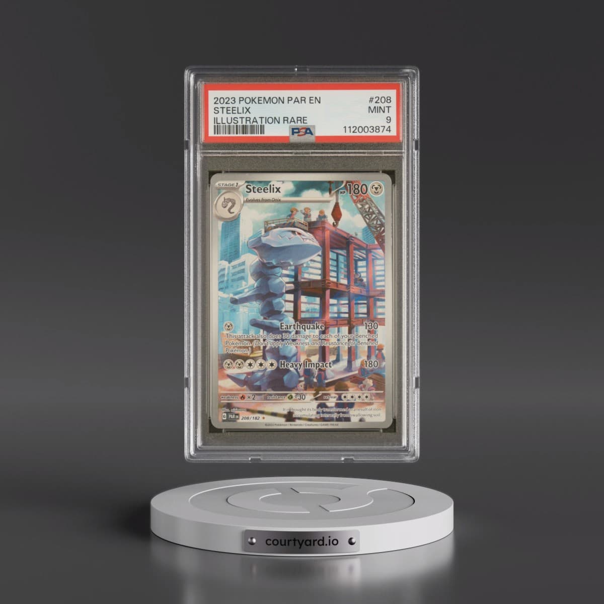 2023 Pokémon Par EN-Paradox Rift #208 Steelix - Illustration Rare (PSA 9 MINT)