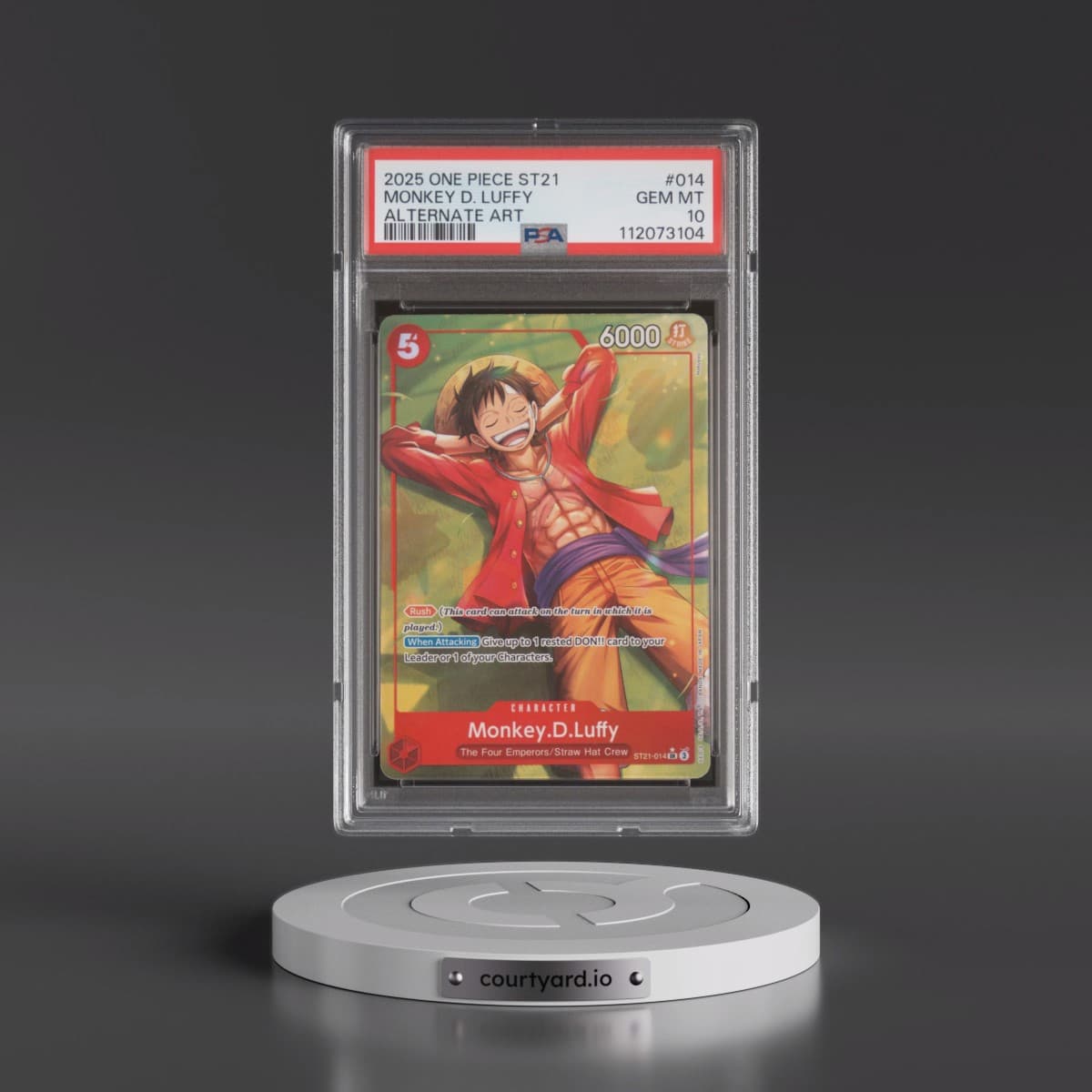 2025 One Piece Starter Deck ST21-EX Gear 5 #014 Monkey D. Luffy - Alternate Art (PSA 10 GEM MINT)