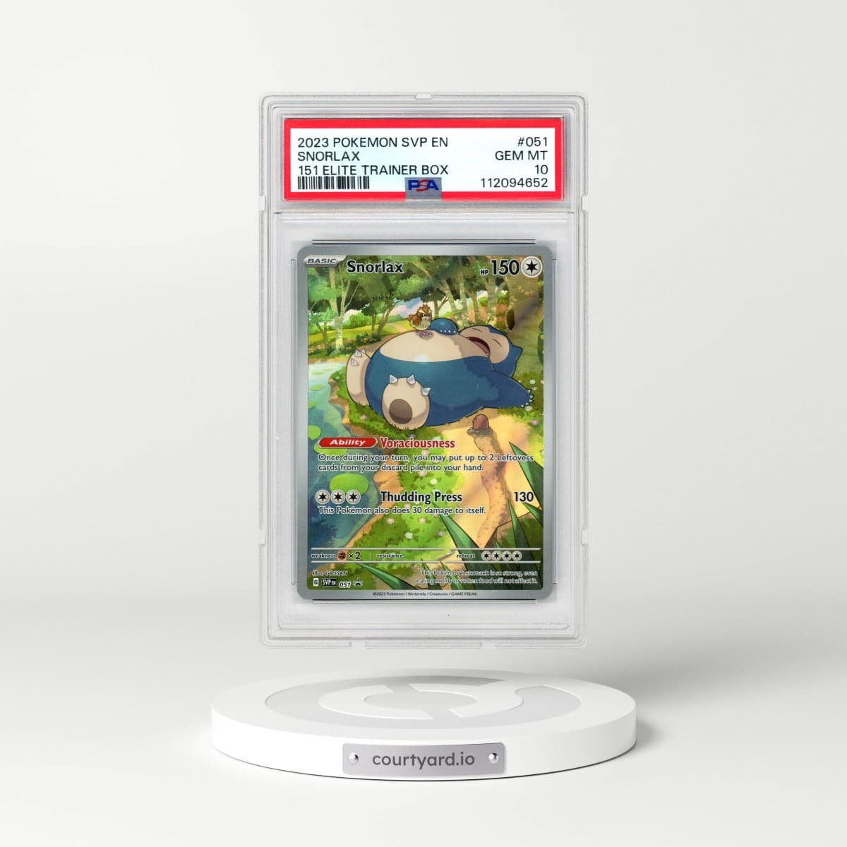 2023 Pokémon Svp EN-SV Black Star Promo #051 Snorlax - 151 Elite Trainer Box (PSA 10 GEM MINT)