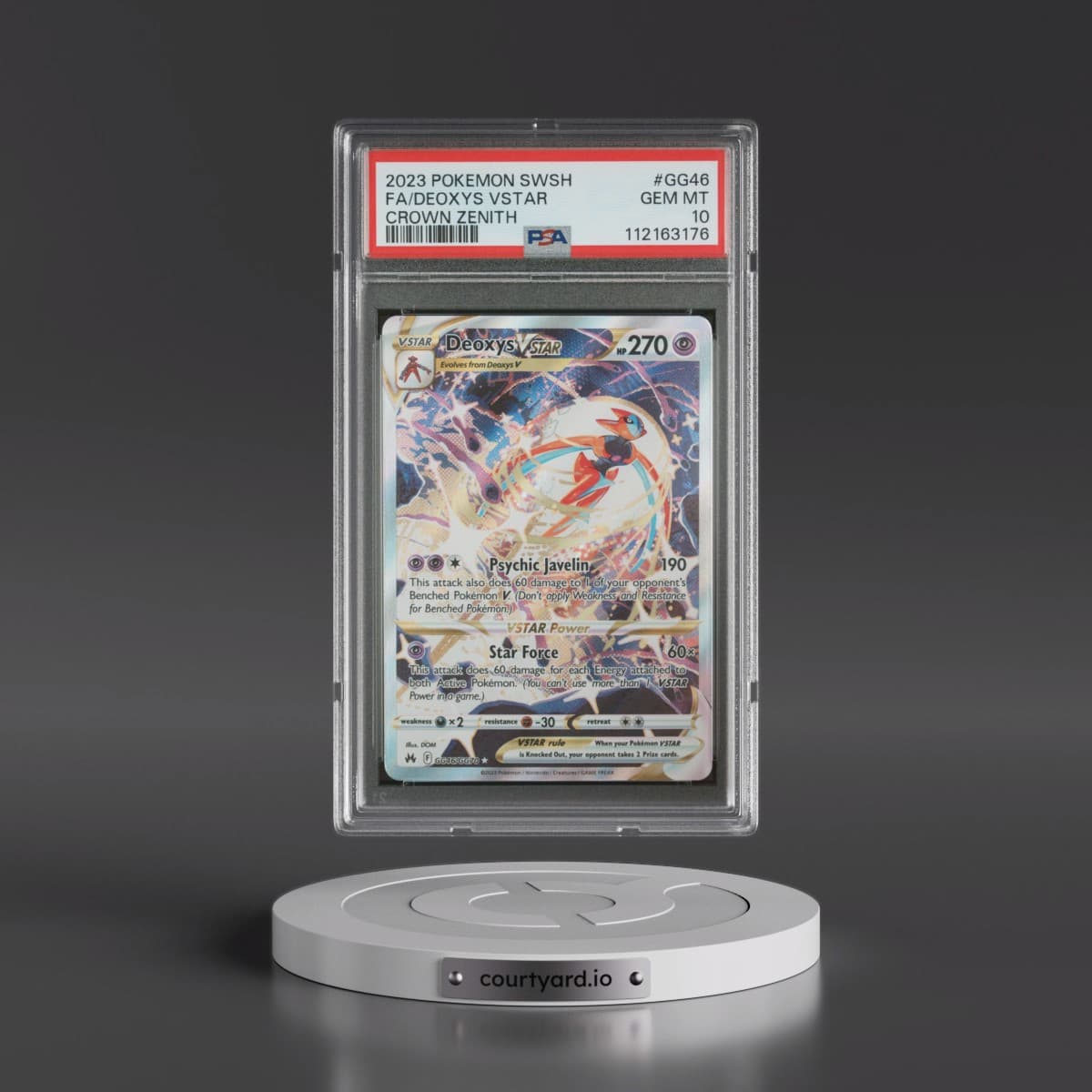 2023 Pokémon Sword and Shield Crown Zenith #GG46 Deoxys Vstar - Full Art (PSA 10 GEM MINT)
