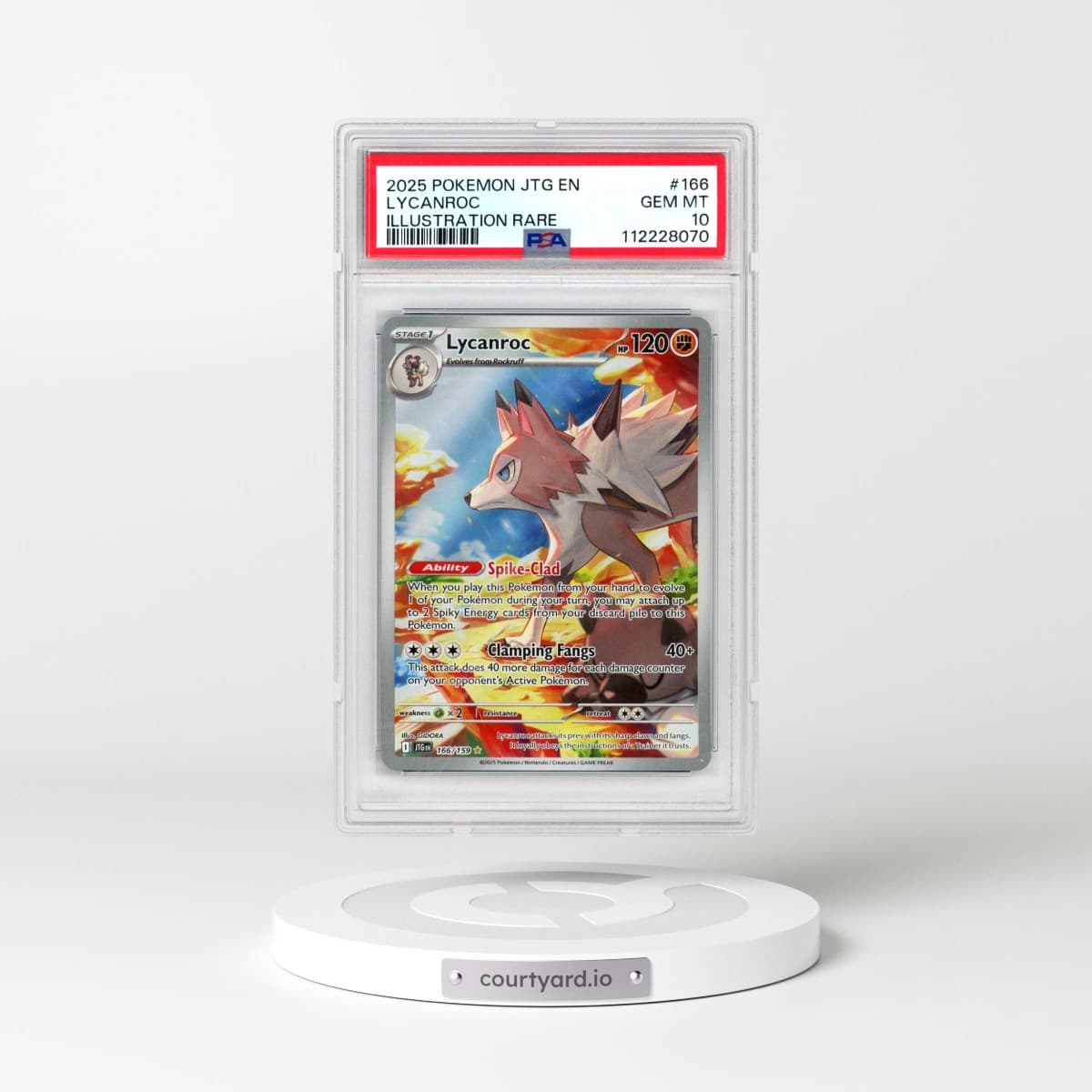 2025 Pokémon Jtg EN-Journey Together #166 Lycanroc - Illustration Rare (PSA 10 GEM MINT)