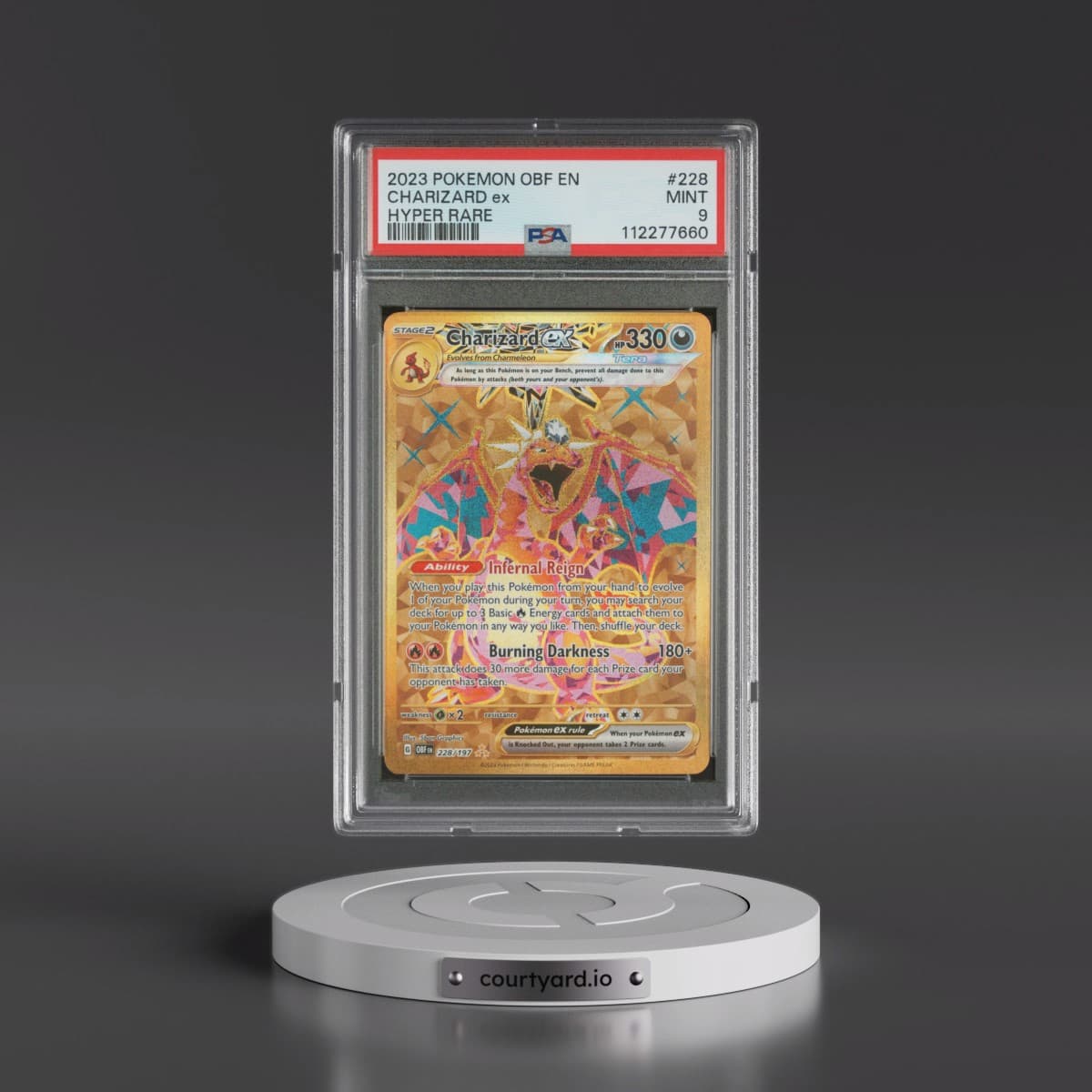 2023 Pokémon Obf EN-Obsidian Flames #228 Charizard EX - Holo Hyper Rare (PSA 9 MINT)