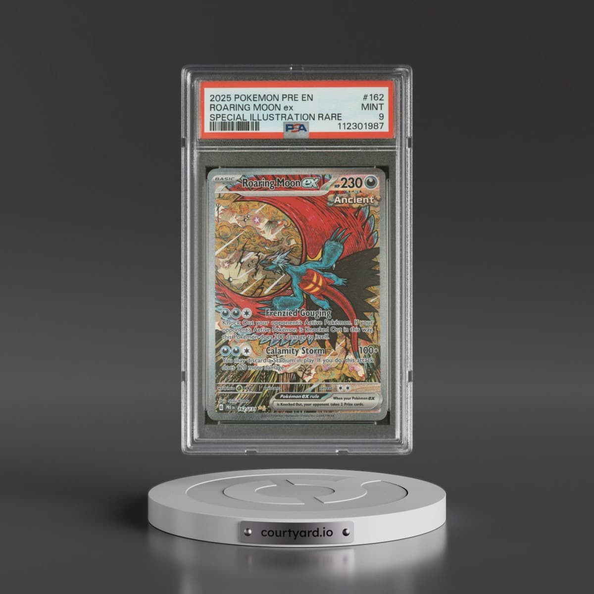 2025 Pokémon Pre EN-Prismatic Evolutions #162 Roaring Moon EX - Holo Special Illustration Rare (PSA 9 MINT)