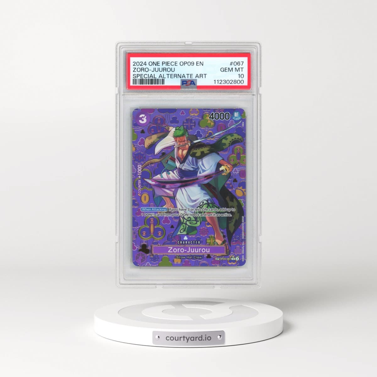 2024 One Piece OP09-Emperors in the New World #067 Zoro-Juurou - Special Alternate Art (PSA 10 GEM MINT)