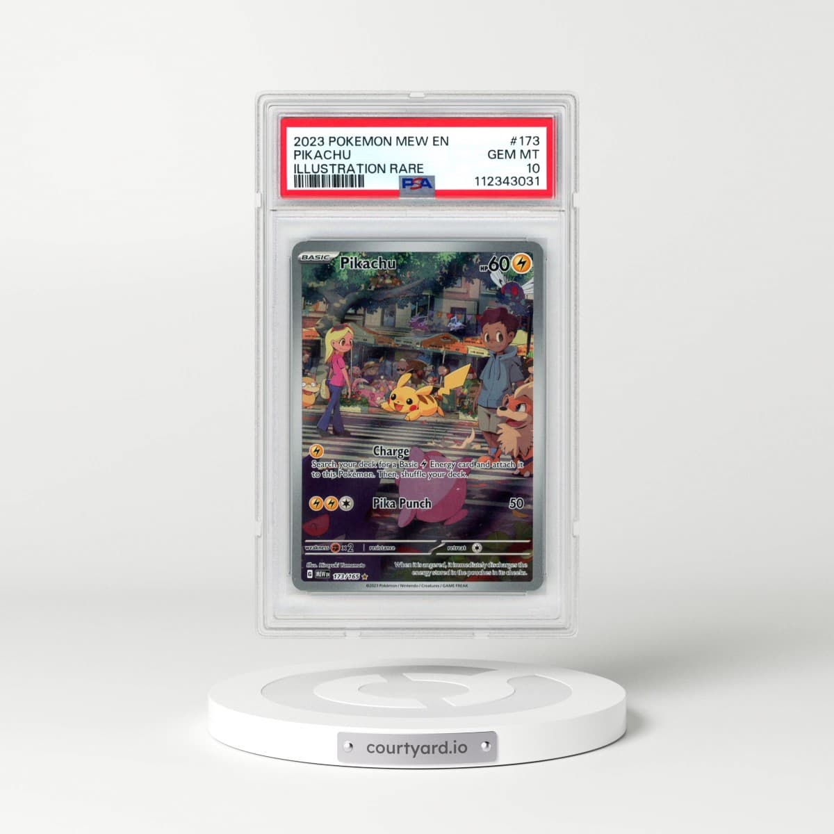 2023 Pokémon Mew EN-151 #173 Pikachu - Illustration Rare (PSA 10 GEM MINT)