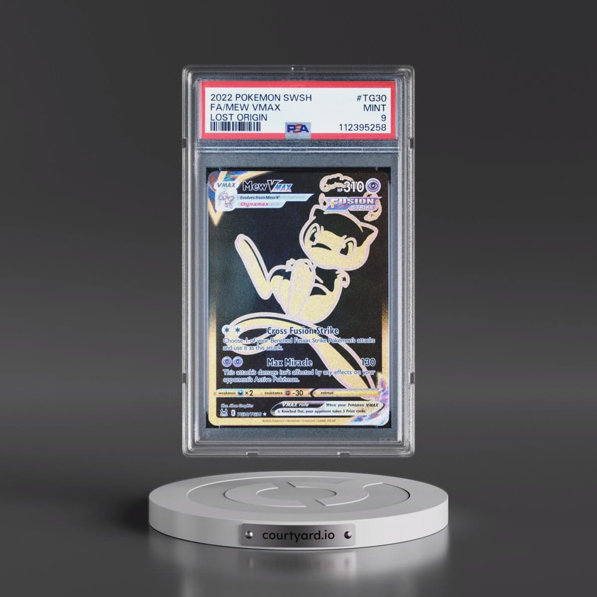2022 Pokémon Sword & Shield Lost Origin #TG30 Mew Vmax - Full Art (PSA 9 MINT)