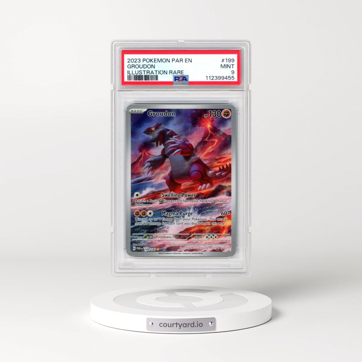 2023 Pokémon Par EN-Paradox Rift #199 Groudon - Illustration Rare (PSA 9 MINT)