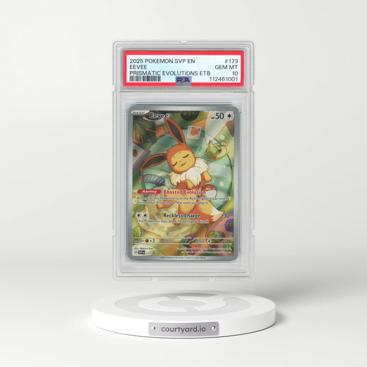 2025 Pokémon Svp EN-SV Black Star Promo #173 Eevee - Prismatic Evolutions Elite Trainer Box (PSA 10 GEM MINT)