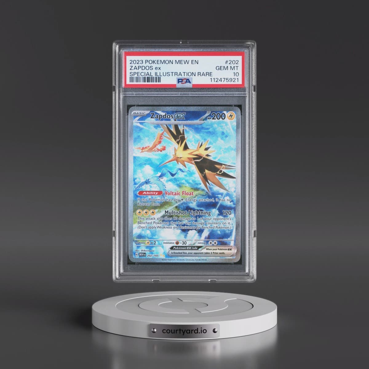2023 Pokémon Mew EN-151 #202 Zapdos EX - Holo Special Illustration Rare (PSA 10 GEM MINT)