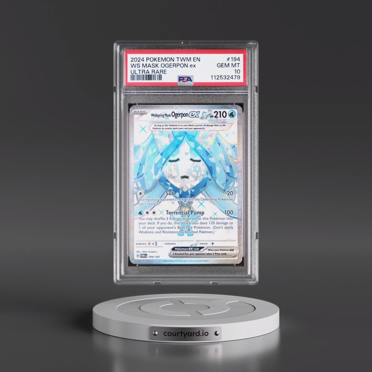 2024 Pokémon Twm EN-Twilight Masquerade #194 Wellspring Mask Ogerpon EX - Holo Ultra Rare (PSA 10 GEM MINT)