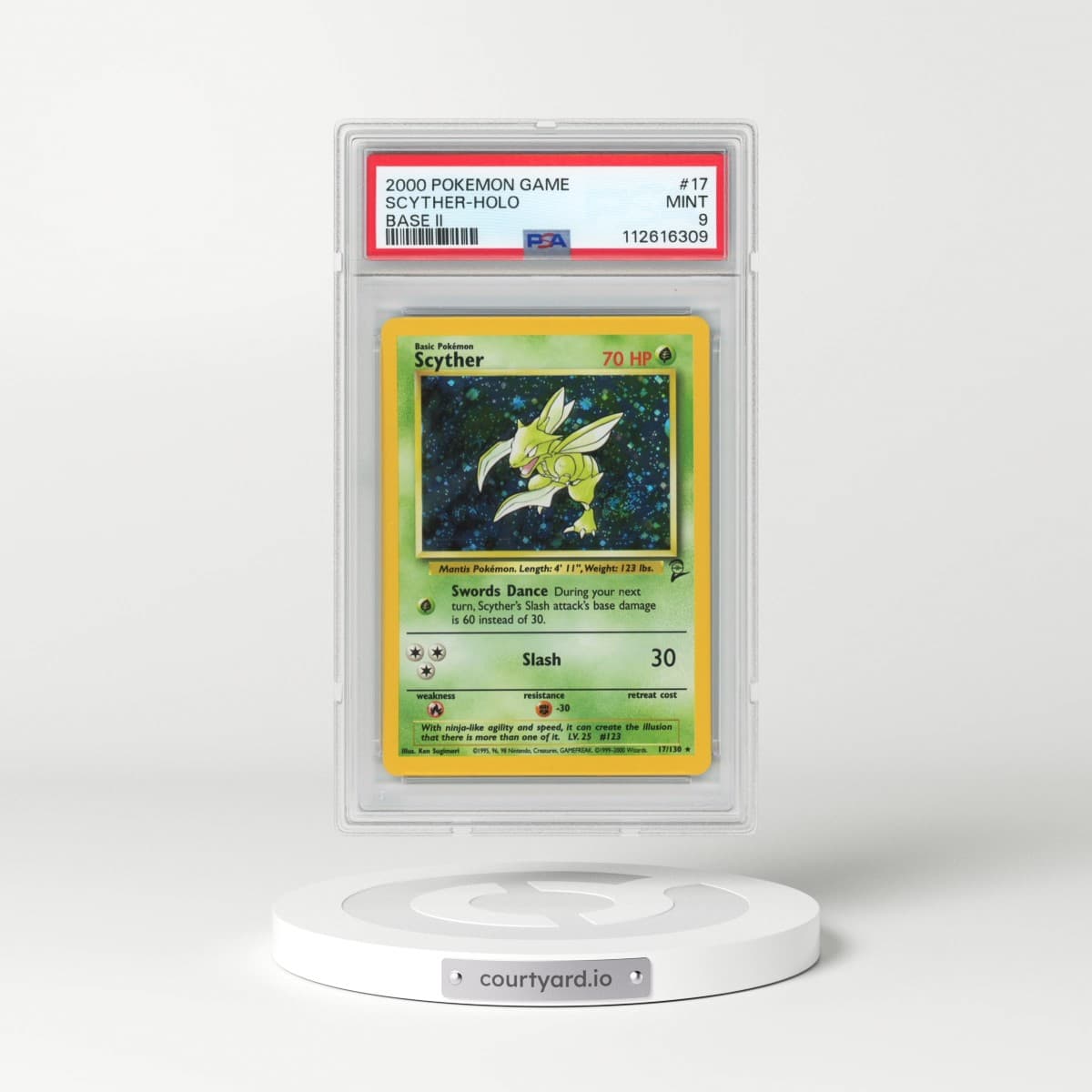 2000 Pokémon Game Base II #17 Scyther - Holo (PSA 9 MINT)