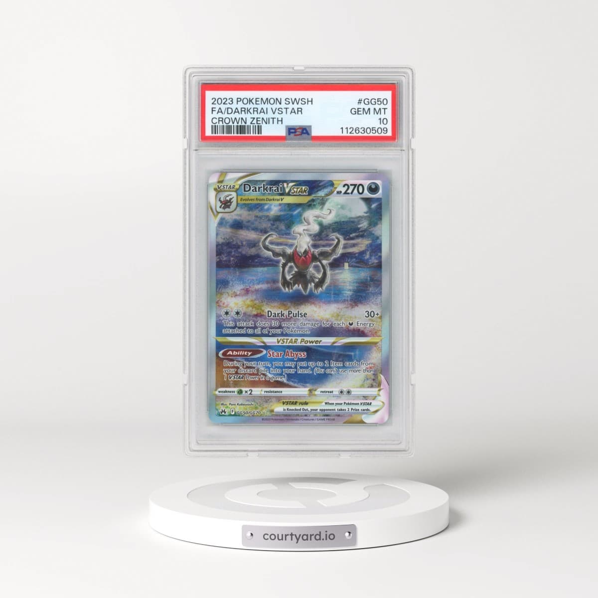 2023 Pokémon Sword and Shield Crown Zenith #GG50 Darkrai Vstar - Full Art (PSA 10 GEM MINT)
