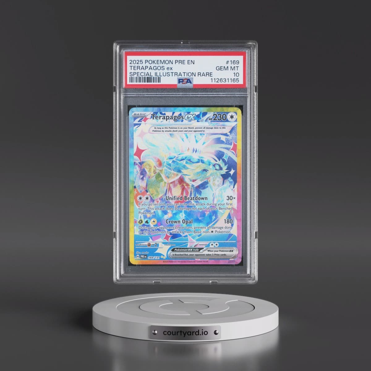2025 Pokémon Pre EN-Prismatic Evolutions #169 Terapagos EX - Holo Special Illustration Rare (PSA 10 GEM MINT)