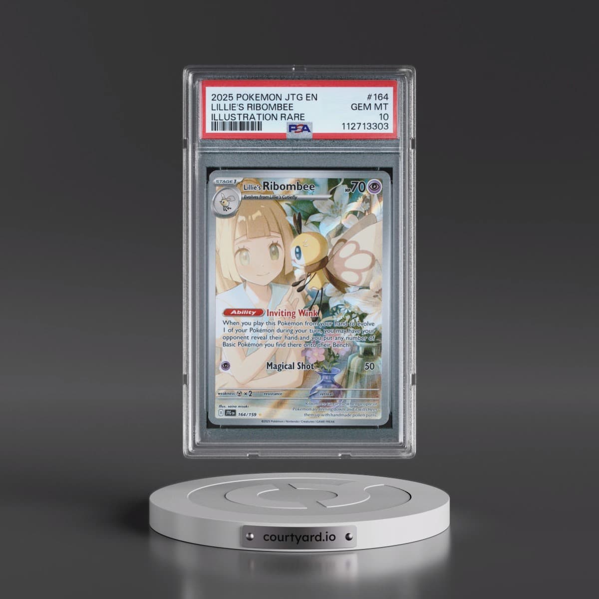2025 Pokémon Jtg EN-Journey Together #164 Lillie's Ribombee - Illustration Rare (PSA 10 GEM MINT)