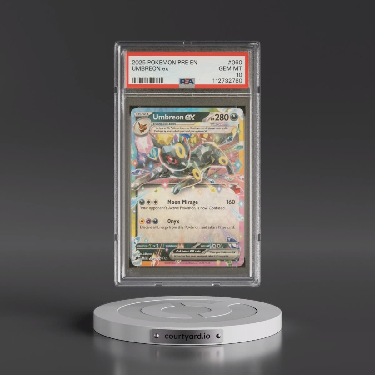 2025 Pokémon Pre EN-Prismatic Evolutions #060 Umbreon EX - Holo (PSA 10 GEM MINT)