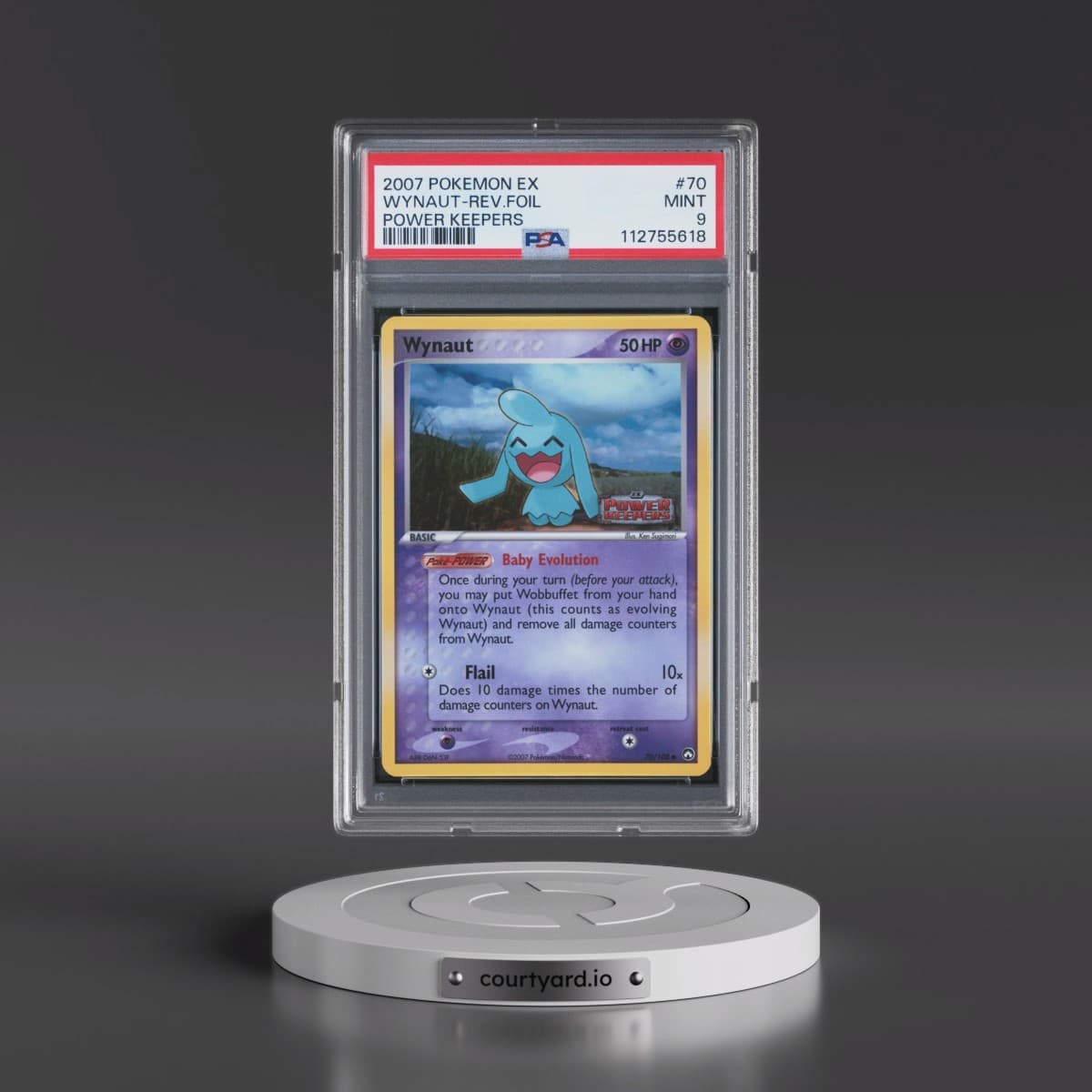 2007 Pokémon EX Power Keepers #70 Wynaut - Reverse Foil (PSA 9 MINT)