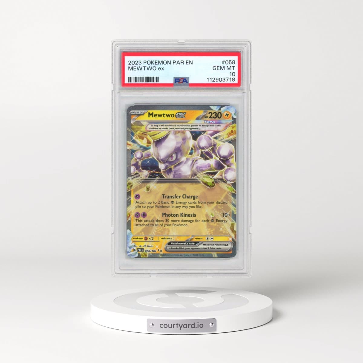 2023 Pokémon Par EN-Paradox Rift #058 Mewtwo EX - Holo (PSA 10 GEM MINT)