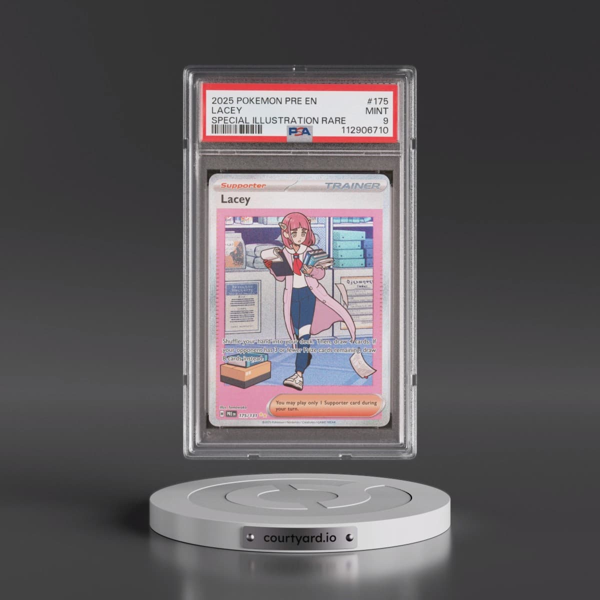 2025 Pokémon Pre EN-Prismatic Evolutions #175 Lacey - Special Illustration Rare (PSA 9 MINT)
