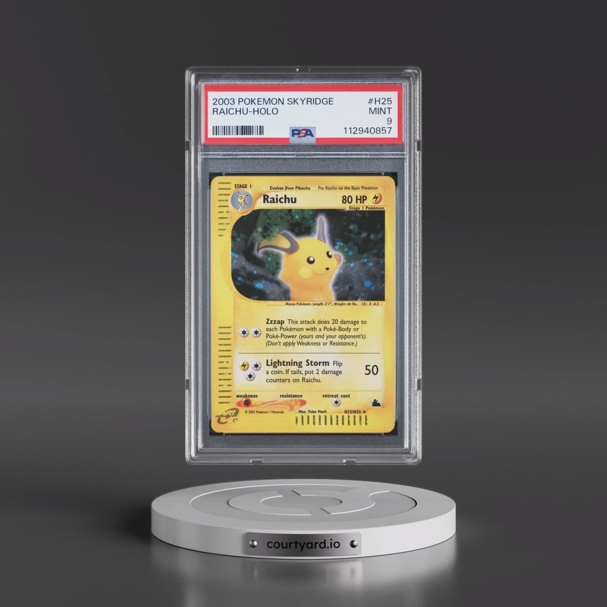 2003 Pokémon Skyridge #H25 Raichu - Holo (PSA 9 MINT)
