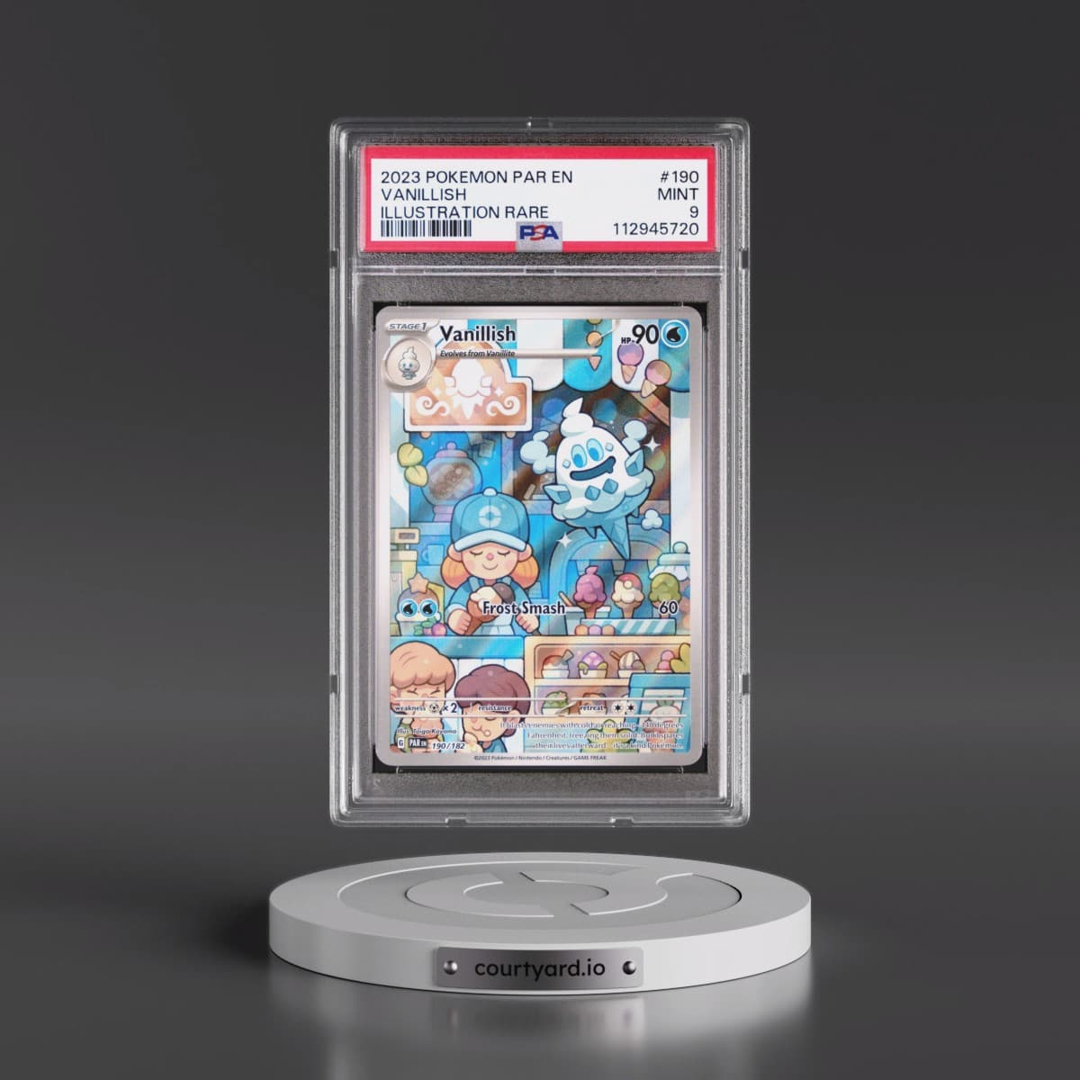 2023 Pokémon Par EN-Paradox Rift #190 Vanillish - Illustration Rare (PSA 9 MINT)