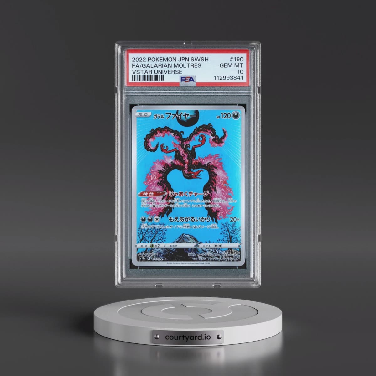 2022 Pokémon Sword & Shield Vstar Universe #190 Galarian Moltres - Full Art (PSA 10 GEM MINT)