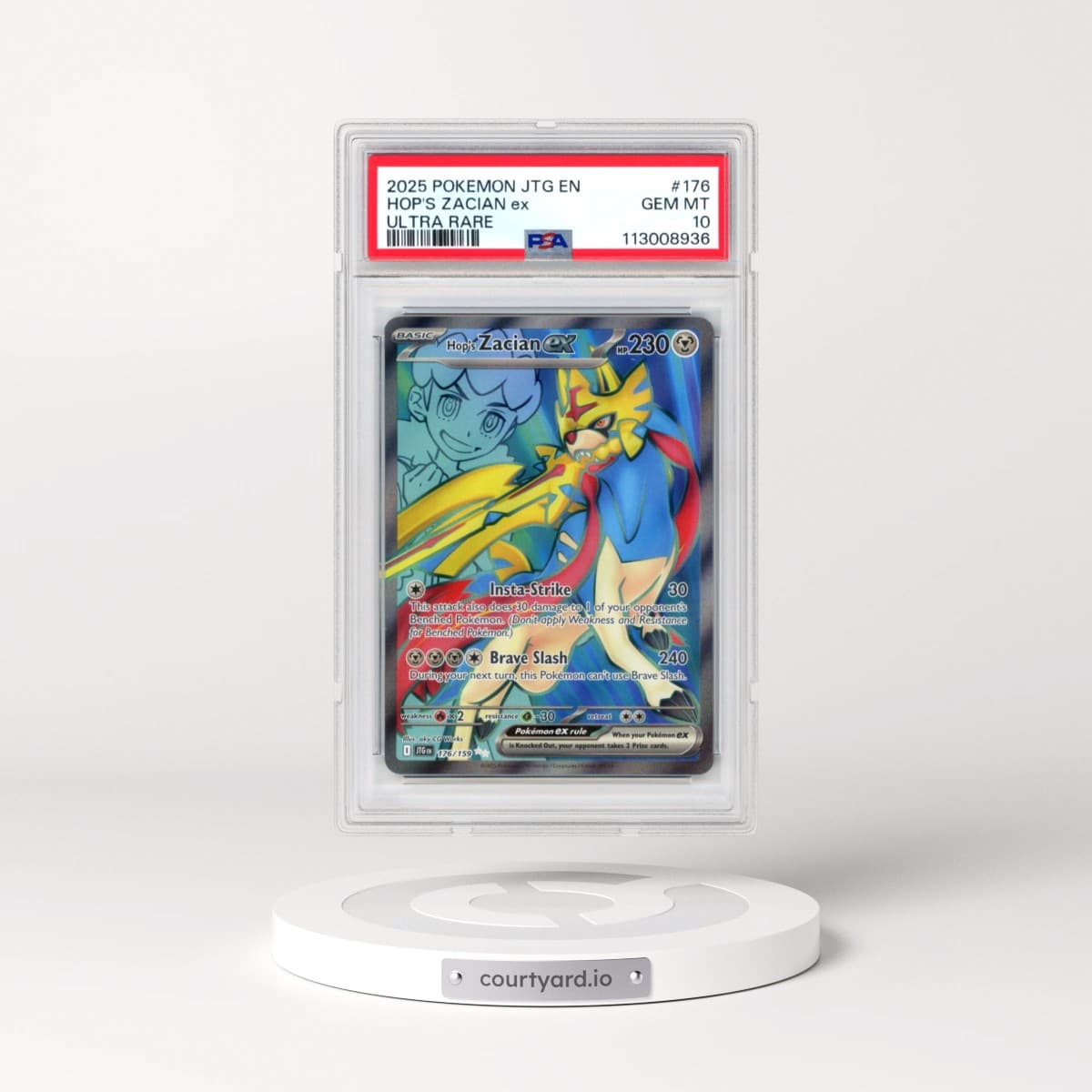 2025 Pokémon Jtg EN-Journey Together #176 Hop's Zacian EX - Holo Ultra Rare (PSA 10 GEM MINT)