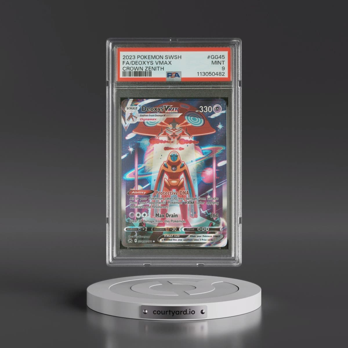 2023 Pokémon Sword and Shield Crown Zenith #GG45 Deoxys Vmax - Full Art (PSA 9 MINT)
