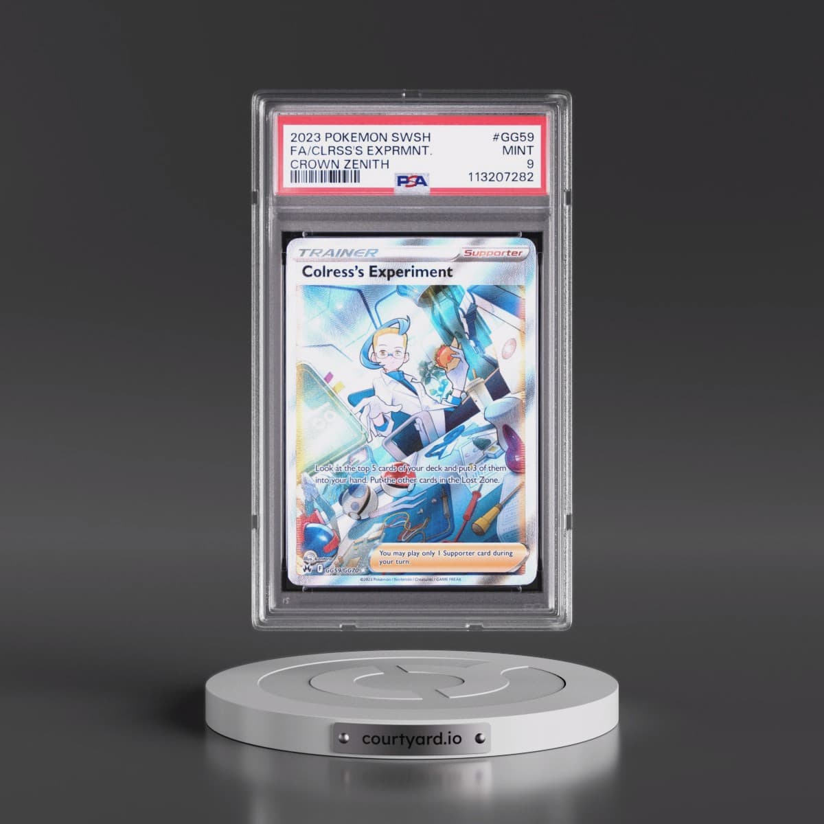 2023 Pokémon Sword and Shield Crown Zenith #GG59 Colress's Experiment - Full Art (PSA 9 MINT)