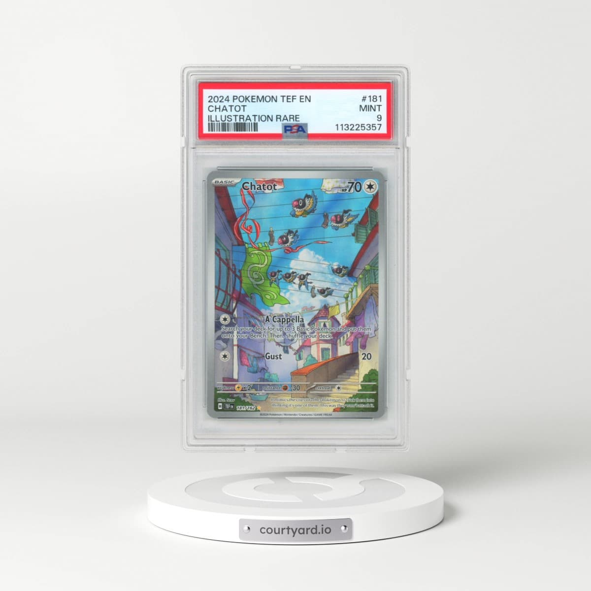 2024 Pokémon Tef EN-Temporal Forces #181 Chatot - Illustration Rare (PSA 9 MINT)