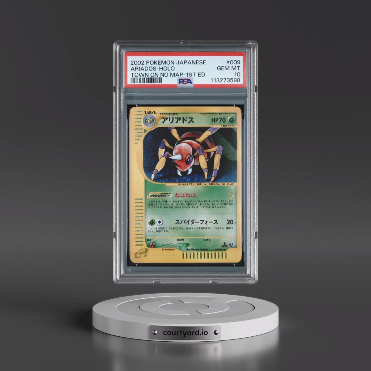2002 Pokémon the Town on No Map #009 Ariados - 1st Edition Holo (PSA 10 GEM MINT)