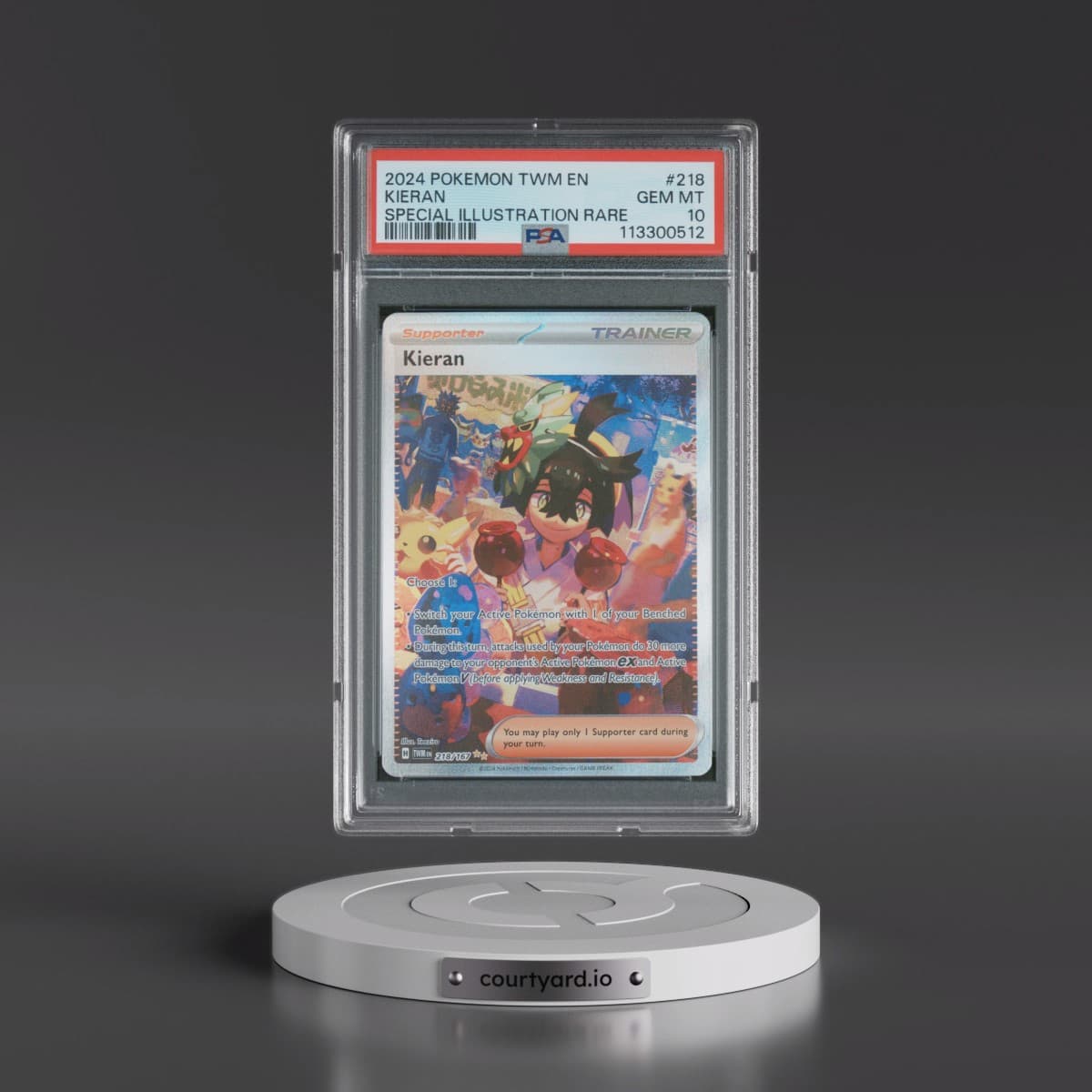 2024 Pokémon Twm EN-Twilight Masquerade #218 Kieran - Special Illustration Rare (PSA 10 GEM MINT)