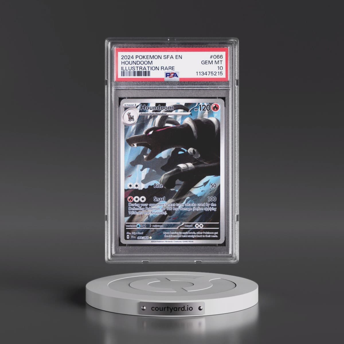 2024 Pokémon Sfa EN-Shrouded Fable #066 Houndoom - Illustration Rare (PSA 10 GEM MINT)