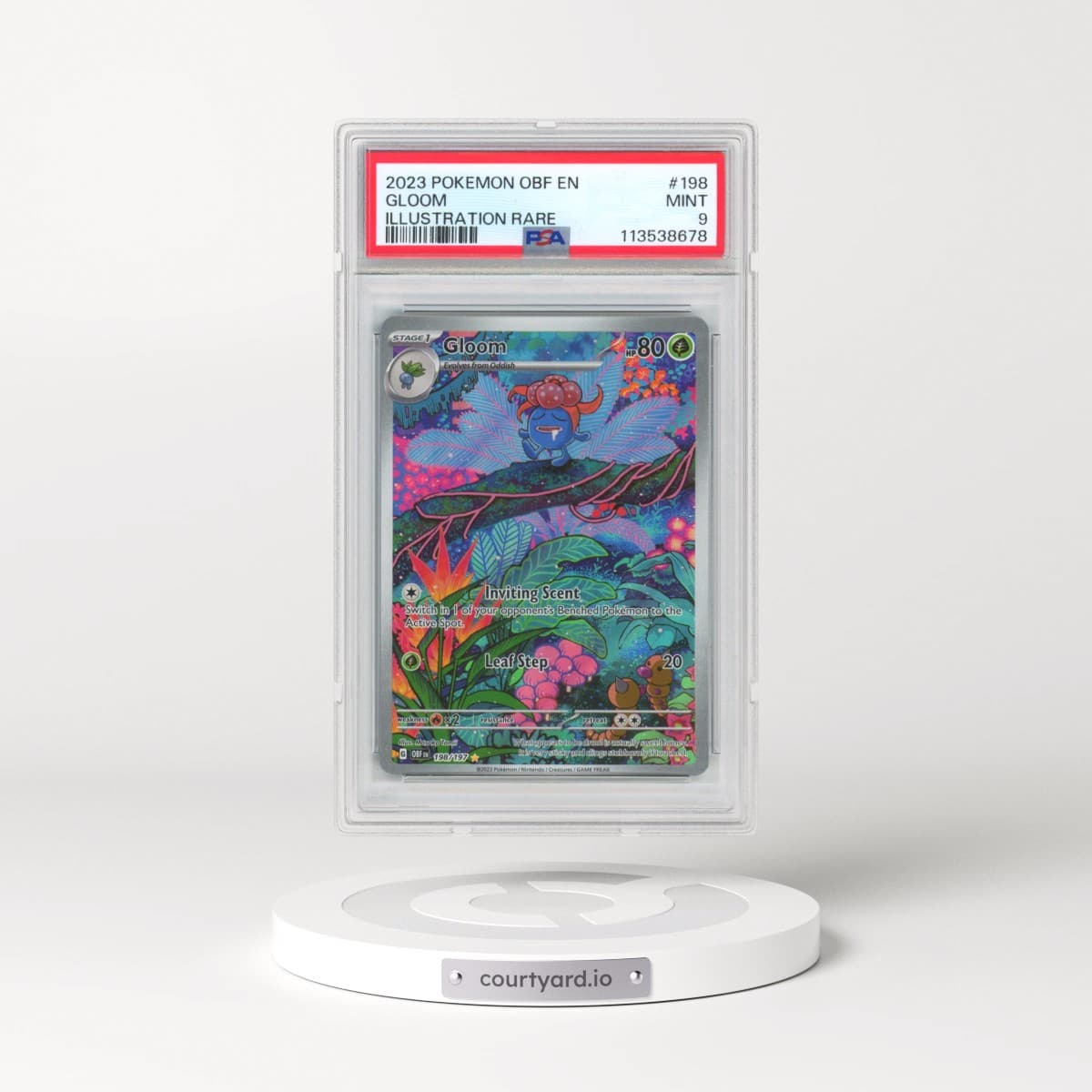 2023 Pokémon Obf EN-Obsidian Flames #198 Gloom - Illustration Rare (PSA 9 MINT)