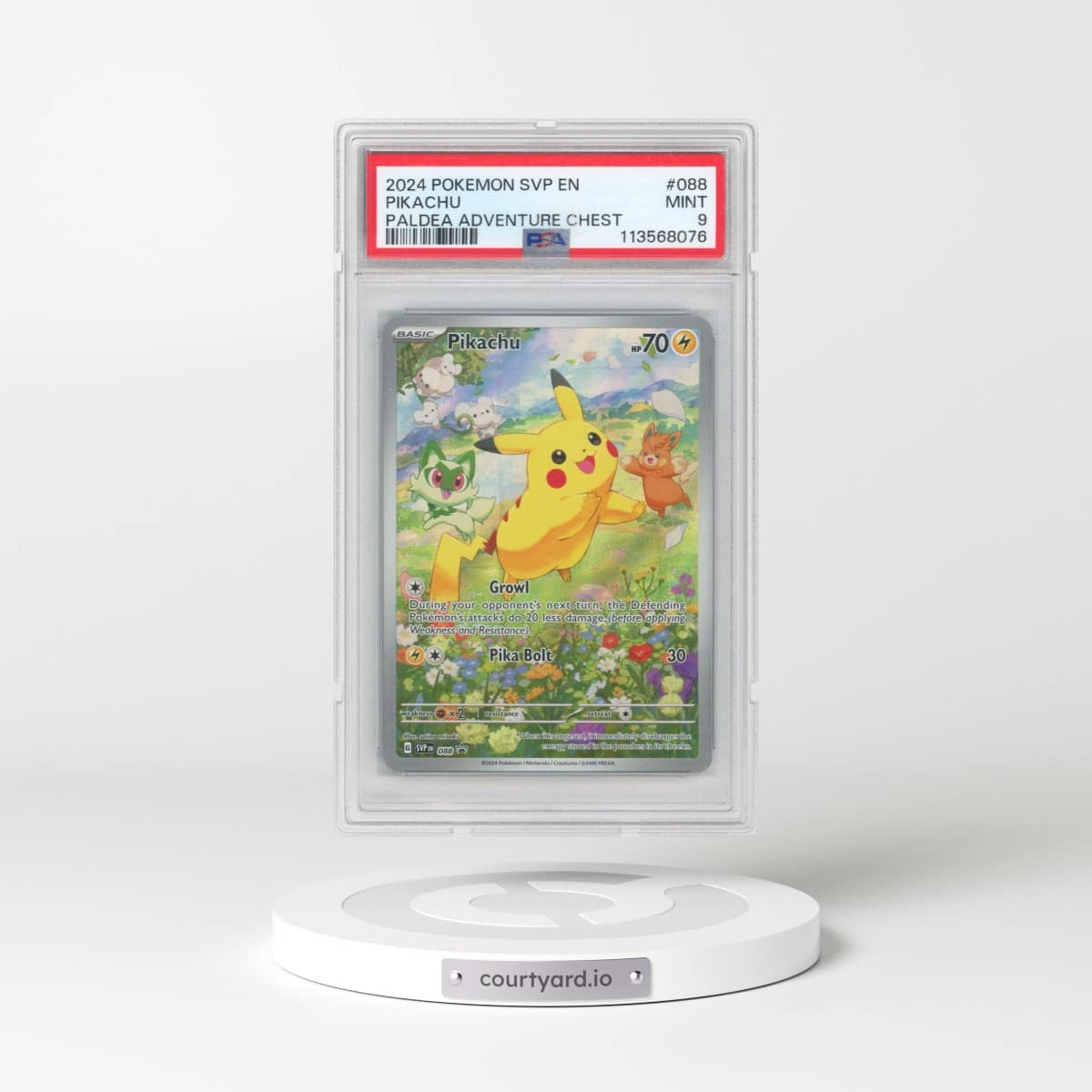 2024 Pokémon Svp EN-SV Black Star Promo #088 Pikachu - Paldea Adventure Chest (PSA 9 MINT)