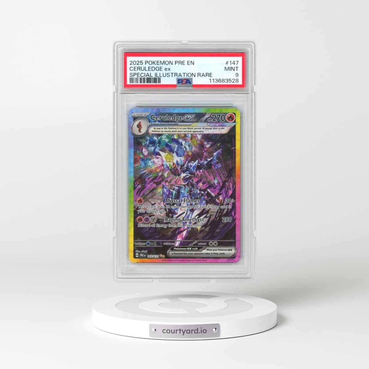 2025 Pokémon Pre EN-Prismatic Evolutions #147 Ceruledge EX - Holo Special Illustration Rare (PSA 9 MINT)