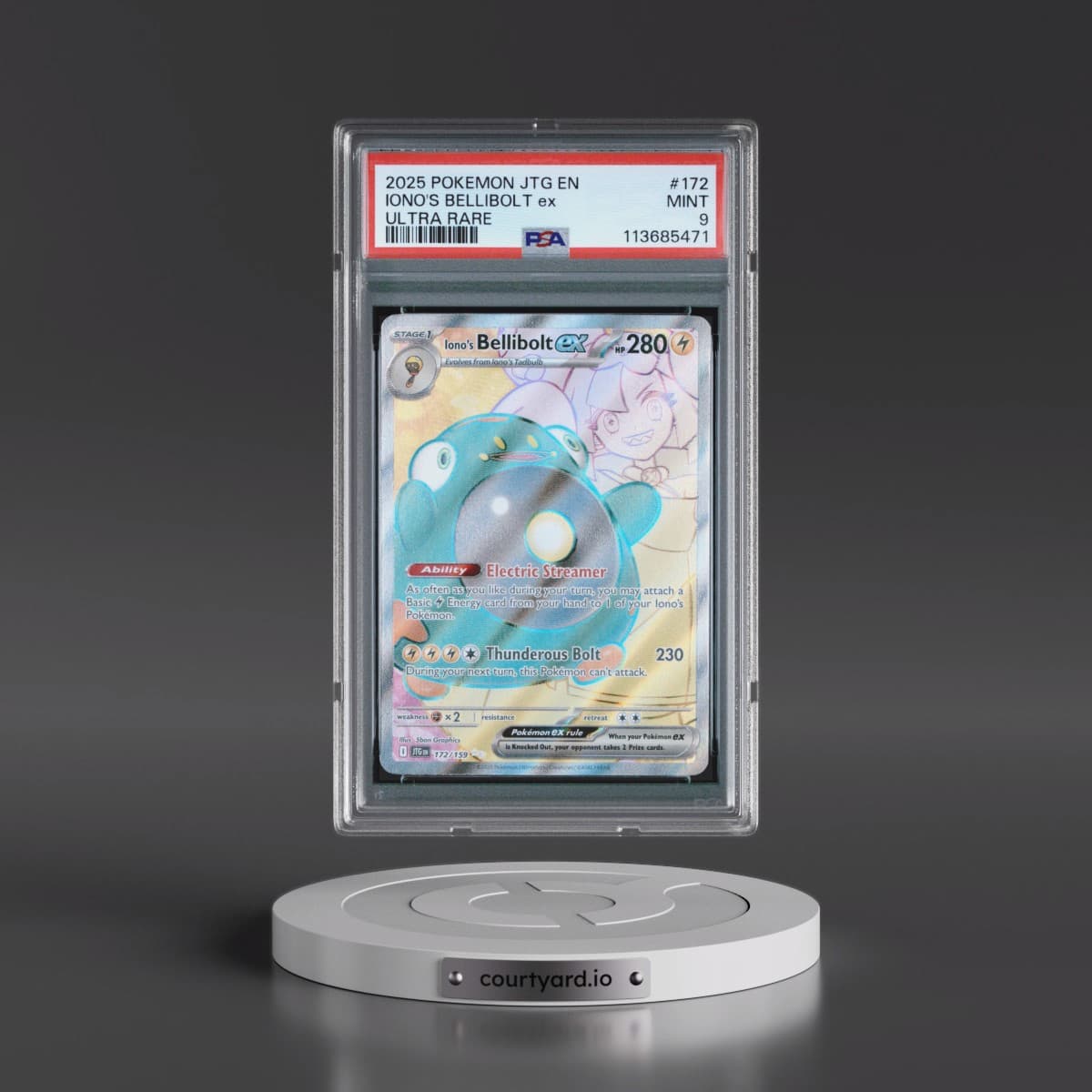 2025 Pokémon Jtg EN-Journey Together #172 Iono's Bellibolt EX - Holo Ultra Rare (PSA 9 MINT)