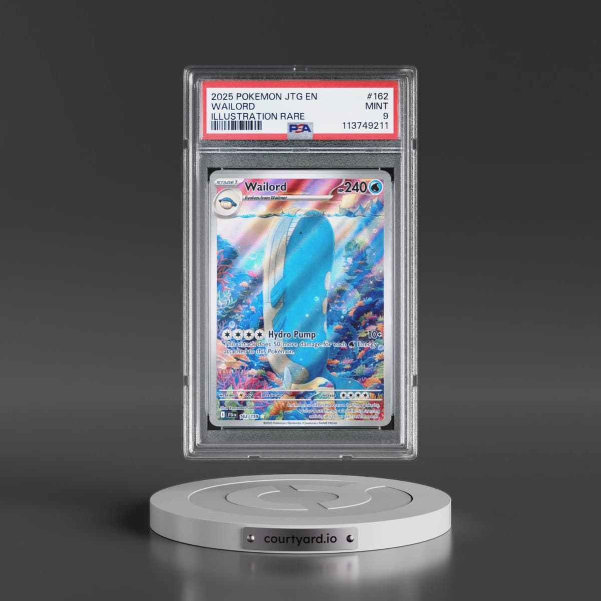 2025 Pokémon Jtg EN-Journey Together #162 Wailord - Illustration Rare (PSA 9 MINT)